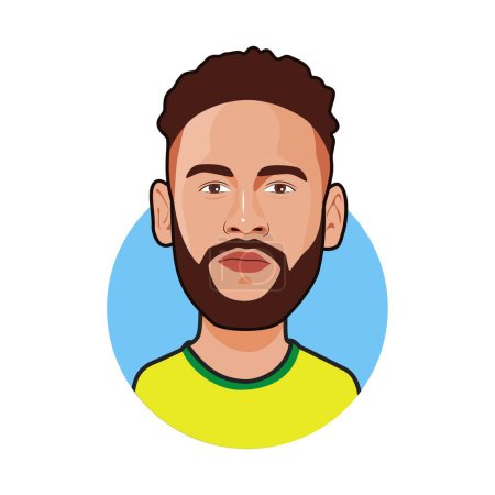 Ilustración de Neymar Jr selección brasileña. Copa del Mundo. Imagen vectorial - Imagen libre de derechos