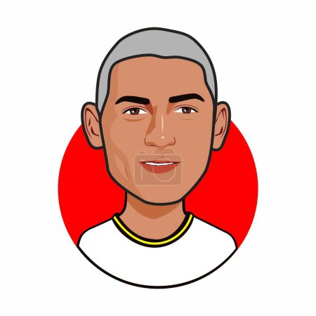 Illustration for Richarlison tottenham hotspur player. World Cup. Vector image - Royalty Free Image