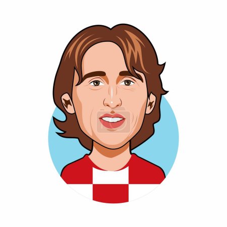 Illustration for Luka Modri  Croatia national team, World Cup. Vector image - Royalty Free Image