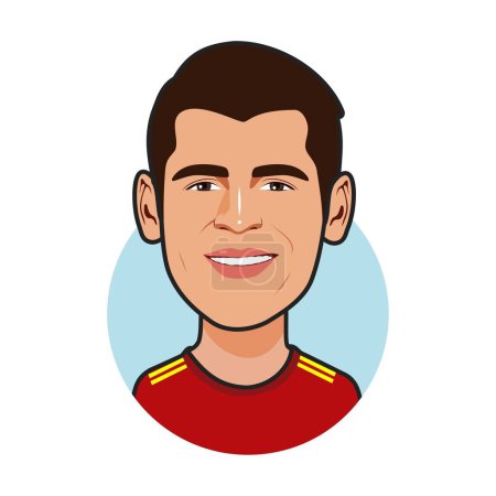 Ilustración de Ivaro Morata selección de España. Copa del Mundo. Imagen vectorial - Imagen libre de derechos