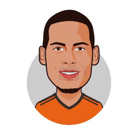 Illustration for Virgil van dijk Netherlands national team World Cup. Vector image - Royalty Free Image