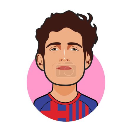 Téléchargez les illustrations : Marcos Alonso footballeurs. Coupe du Monde. Image vectorielle - en licence libre de droit