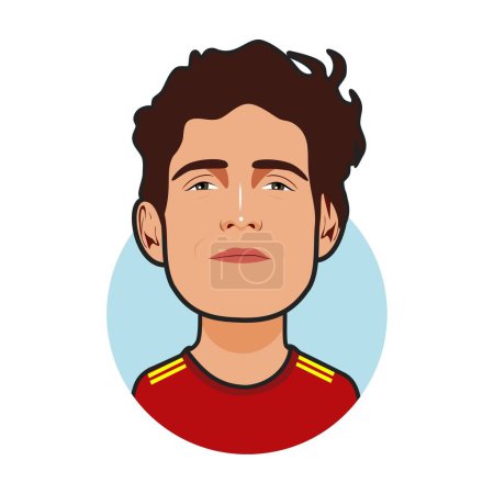 Téléchargez les illustrations : Marcos Alonso équipe nationale d'Espagne. Coupe du Monde. Image vectorielle - en licence libre de droit