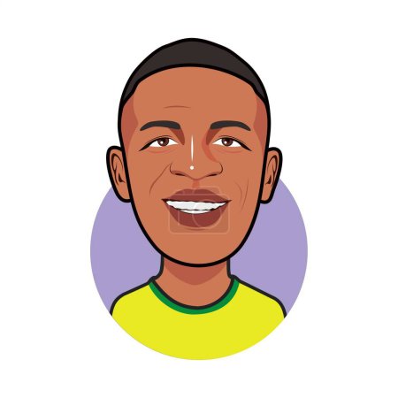 Illustration for Vincius Jnior  Soccer players. World Cup - Royalty Free Image