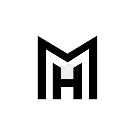 Ilustración de Diseño inicial del logotipo de MH. Imagen vectorial - Imagen libre de derechos