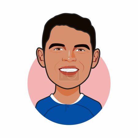 Téléchargez les illustrations : Thiago Silva footballeurs. Coupe du Monde. Image vectorielle - en licence libre de droit