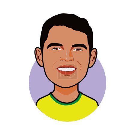 Ilustración de Thiago Silva Equipo Nacional Brasileño. Copa del Mundo. Imagen vectorial - Imagen libre de derechos