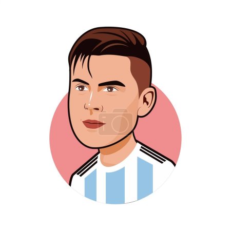 Ilustración de Paulo Dybala Argentina Selección. Copa del Mundo - Imagen libre de derechos