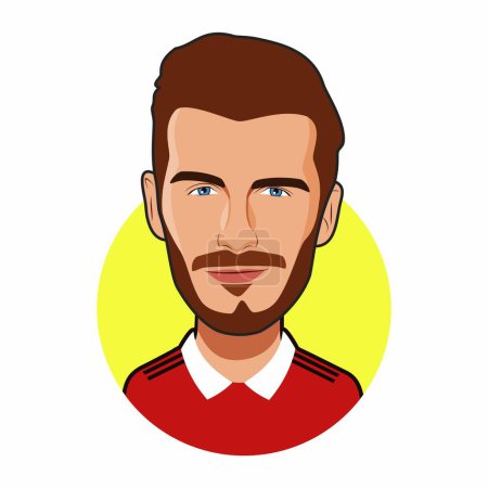 Illustration for David Beckham Soccer Players. World Cup. Vector image - Royalty Free Image