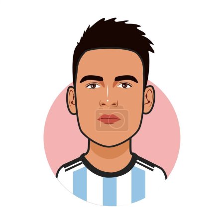 Ilustración de Lautaro Martinez Argentina Selección Nacional. Copa del Mundo. Imagen vectorial - Imagen libre de derechos
