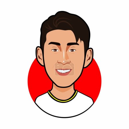 Illustration for Son Heung-min   Totenham hotspurs soccer players. World Cup - Royalty Free Image