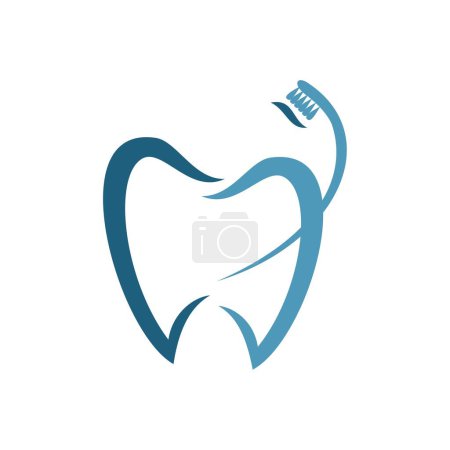 Illustration for Dental  logo design. Vector image - Royalty Free Image