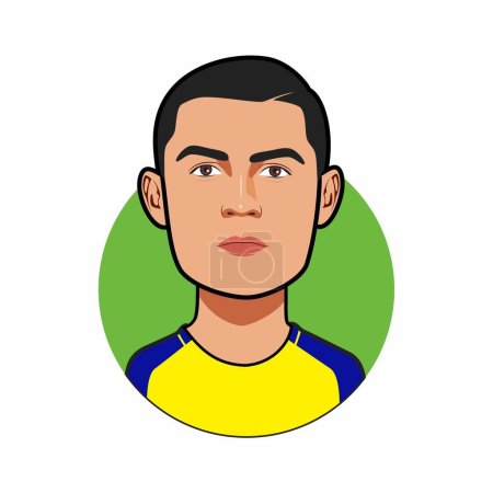 Téléchargez les illustrations : Christiano Ronaldo  Al Nassr Soccer players. Vector image - en licence libre de droit