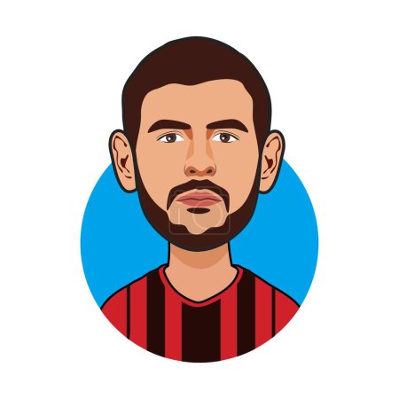 Illustration for Theo Hernandez Soccer players. Vector image - Royalty Free Image
