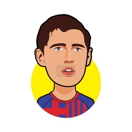 Illustration for Andreas Christensen Barcelona soccer players. World Cup. Vector image - Royalty Free Image