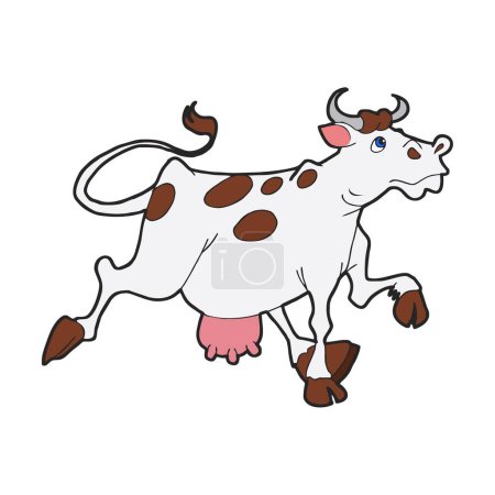 Illustration for Cow flat illustration. Vector image - Royalty Free Image