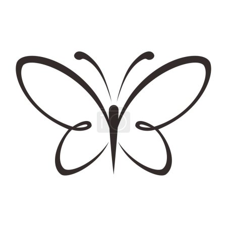 Téléchargez les illustrations : Papillon sur fond blanc. Image de conception - en licence libre de droit
