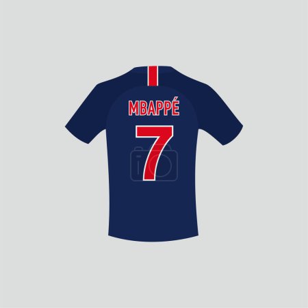 Illustration for Mbappe jersey PSG. Vector image - Royalty Free Image