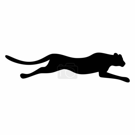 Illustration for Panther running Silhouette. Vector image - Royalty Free Image