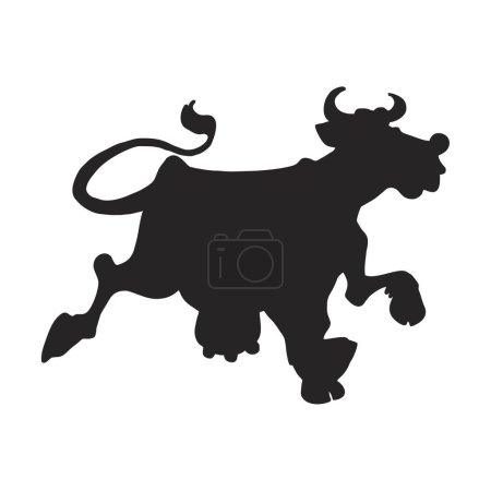 Illustration for Cow animal silhouette. Vector image - Royalty Free Image
