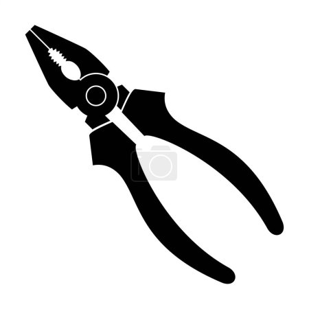 Illustration for Pliers combination silhouette. Vector image - Royalty Free Image