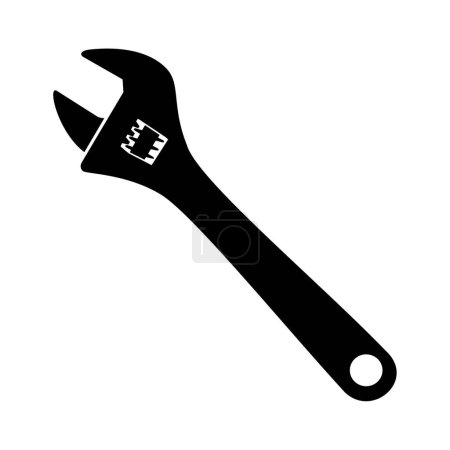 Illustration for Spanner, adjustable wrench icon. Vector image - Royalty Free Image