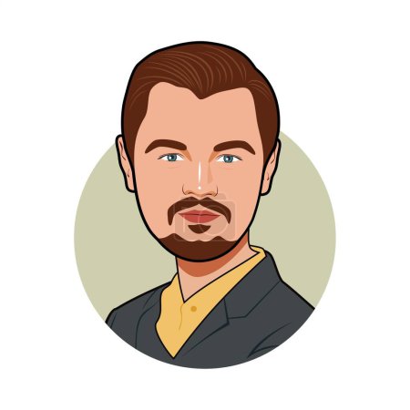 Illustration for Leonardo DiCaprio,  Hollywood actors. Vector image - Royalty Free Image