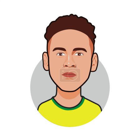 Ilustración de Neymar Jr, selección brasileña. Imagen vectorial - Imagen libre de derechos