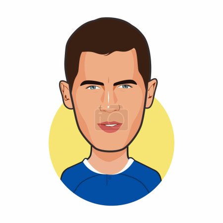 Illustration for Eden hazard Chelsea soccer players. Vector image - Royalty Free Image
