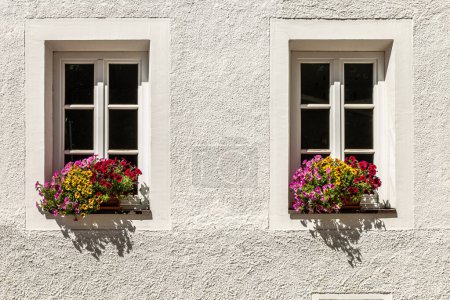 Photo for Windows in the facades of beautiful houses - Royalty Free Image