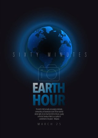 Earth Hour, Concept : Blue planet earth in the space