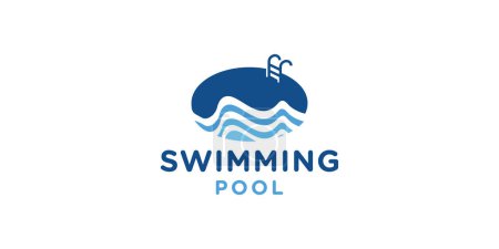 Vector swimming pool logo design illustration
