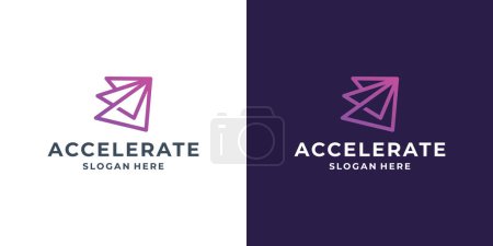 Illustration for Minimalist line accelerate logo template. suitable for acceleration and technology company logos. - Royalty Free Image