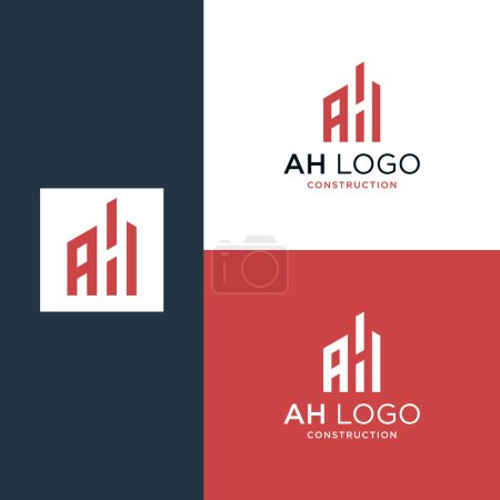 Illustration for Initial letter A and letter H. contruction logo design. Premium vector - Royalty Free Image