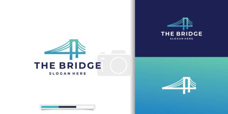 Téléchargez les illustrations : Symbole de pont simple moderne logo vecteur design inspiration. - en licence libre de droit