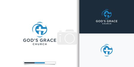 Téléchargez les illustrations : Lettre G Illustration vectorielle du logo Grace et de l'église - en licence libre de droit