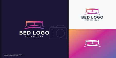 Vektor Illustration Bett Logo Vorlage mit Gradient bunte Branding Design-Inspiration.