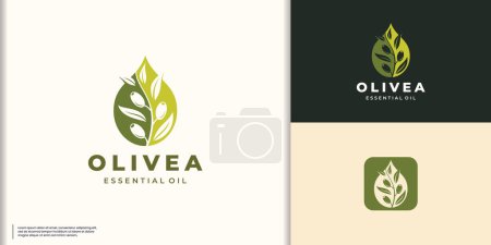 Logo de l'huile d'olive icône vectorielle design nature beauté et santé