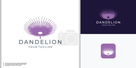 Illustration for Dandelion logo abstract circle line shape design concept. - Royalty Free Image