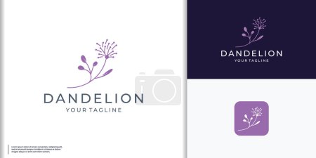 Illustration for Dandelion flower logo design inspiration. - Royalty Free Image