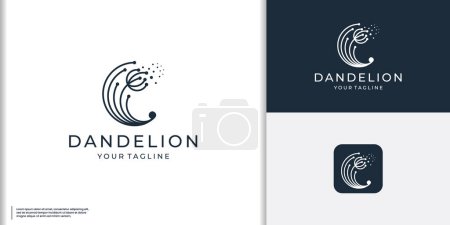 Illustration for Dandelion logo. Delicate, delicate, cool, fresh, light. - Royalty Free Image
