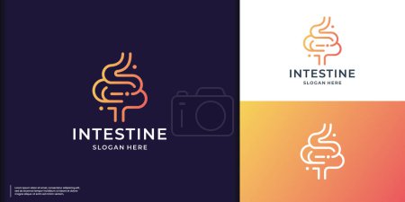 creative minimalist Intestine care human Logo digestion Organ medical