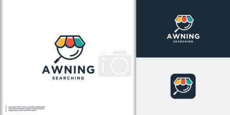 creative awning logo combine with search concept design inspiration.