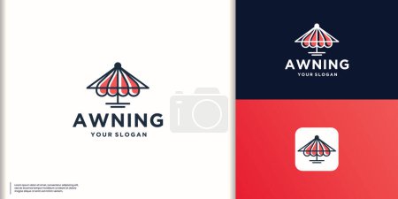 Logotype for rent tents agency. Event tent, Folding, wedding tent. Vector illustration.