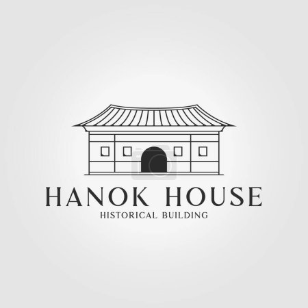 Illustration for Illustration simple hanok logo from korean icon design vector - Royalty Free Image