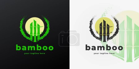 Illustration for Aesthetic bamboo logo icon design, bamboo plant vector illustration - Royalty Free Image