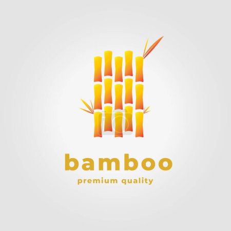 Téléchargez les illustrations : Logo minimaliste en bambou Icône Design vectoriel Illustration du restaurant en bambou - en licence libre de droit