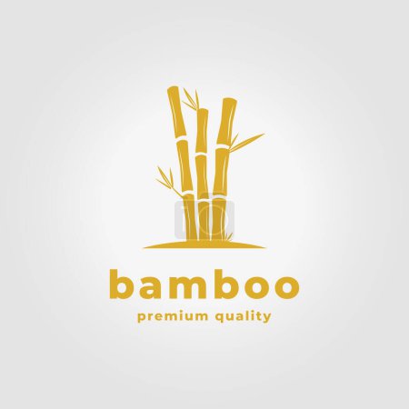 Téléchargez les illustrations : Vecteur d'illustration minimaliste de conception d'icône de logo de bambou - en licence libre de droit