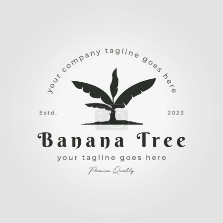 Téléchargez les illustrations : Typographie simple du bananier logo icône conception illustration vectorielle - en licence libre de droit