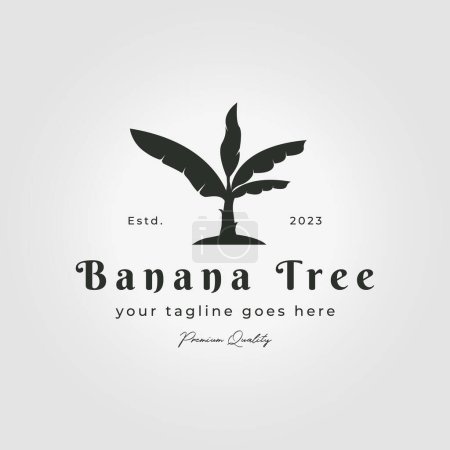 Ilustración de Diseño de vectores de logotipo de árbol de plátano simple, plátano icono vintage ilustración - Imagen libre de derechos